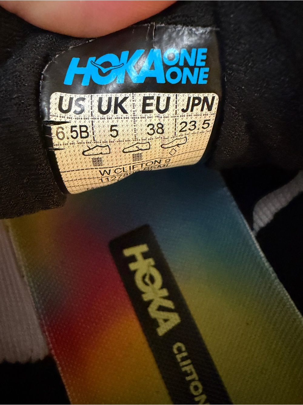 Hoka Clifton Rainbow Running Shoes Sz 6.5 - Picture 15 of 17